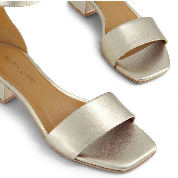 NIB Bernando Jalena Low Heel Sandal Champagne Antique Calf Size 9 - Picture 5 of 11